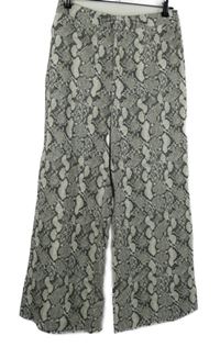 Dámské béžové vzorované volné kalhoty H&M