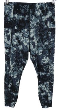 Dámské tmavomodro-modré vzorované sportovní funkční legíny Sweaty Betty 