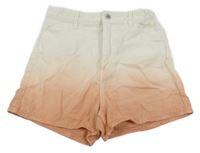 Smetanovo-oranžové ombré riflové kraťasy H&M