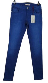 Nové - Dámské modré skinny rifle C&A