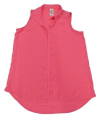 Křiklavě růžová letní halenka s krajkou C&A