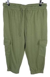 Dámské khaki capri tepláky s kapsami Janina 