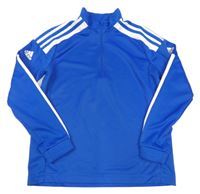 Modrá sportovní funkční mikina s logem Adidas
