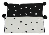 Černo-bílá deka s tvary a bambulemi Mothercare