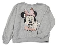 Šedá melírovaná mikina s Minnií a flitry H&M