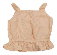 Broskvový lněný halenkový crop top LC WaIKIKI