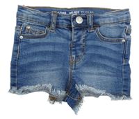 Modré riflové mid rise kraťasy Denim Co.