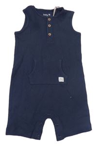 Tmavomodrý kraťasový overal Tu