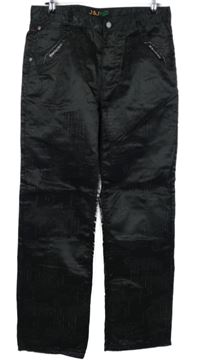 Pánské černé kalhoty s nápisy J&J vel. 34