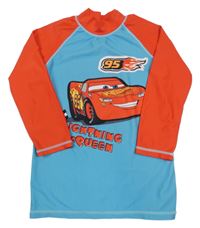 Červeno-tyrkysové UV triko s Cars Disney
