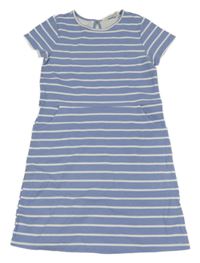 Světlemodro-bílé pruhované teplákové šaty H&M