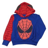 Safírovo-červená mikina se Spider-manem a kapucí