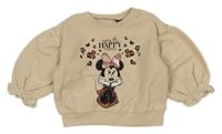 Pudrová oversize mikina s Minnie a balonovými rukávy Disney