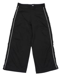 Černé sportovní široké crop tepláky 