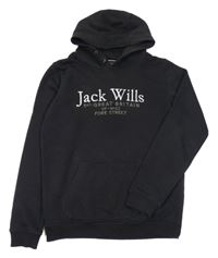 Černá mikina s logem a kapucí Jack Wills