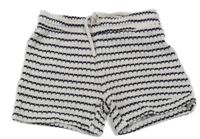 Smetanovo-černé pruhované pletené kraťasy H&M
