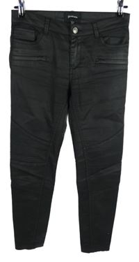 Dámské černé potažené skinny kalhoty Stradivarius 