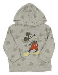 Šedá mikina s Mickeym a kapucí Disney