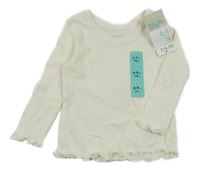 Nové - smetanové žebrované triko PRIMARK