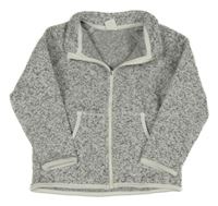 Šedá melírovaná pletená propínací mikina H&M