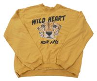 Hořčicová mikina s tygrem H&M