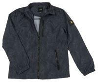 Tmavomodrá vzorovaná šusťáková lehká bunda lyle&scott
