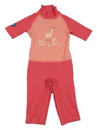 Růžovo-růžový UV overal se zvířátkem Decathlon