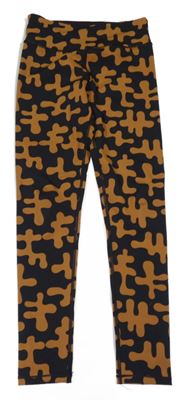 Černo-hnědé vzorované sportovní legíny H&M