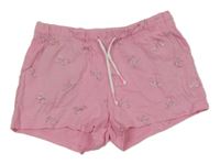 Růžové teplákové kraťasy s jednorožci H&M