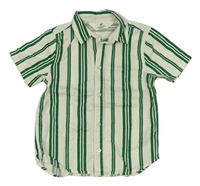 Smetanovo-zelená pruhovaná košile H&M
