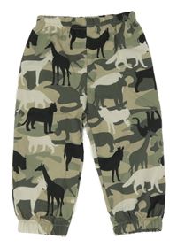 Army cuff šusťákové kalhoty se zvířátky SHEIN