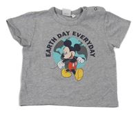 Šedé tričko s Mickeym Disney