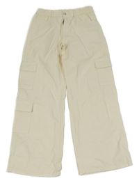 Smetanové široké rifle s kapsami H&M