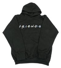 Černá mikina s nápisem a kapucí - Friends