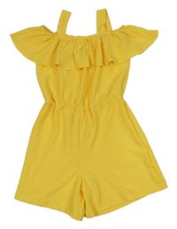 Žlutý kraťasový overal s volánem River Island