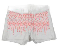 Bílé riflové kraťasy s neonovými výšivkami H&M