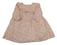 Světlerůžové šaty s jahůdkami a volánky Mothercare
