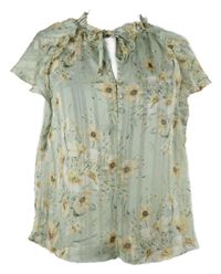 Dámská světlezelená květovaná šifonová halenka H&M