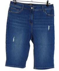 Dámské tmavomodré capri rifle s prošoupáním Denim 