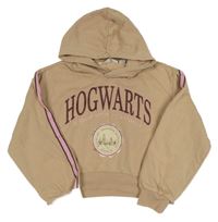 Světlehnědo-růžová crop mikina Harry Potter s kapucí H&M