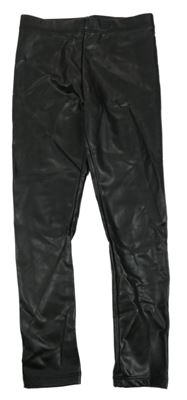 Černé koženkové legíny H&M
