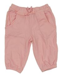 Růžové strukturované teplákové cuff kalhoty Topomini