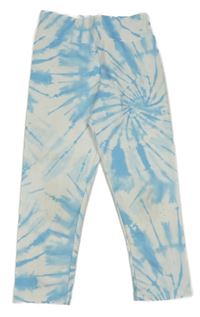Světlemodro-bílé batikované sportovní capri legíny Zara