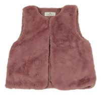 Růžová kožešinová podštá vesta H&M