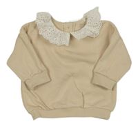 Béžová oversize mikina s límečkem F&F