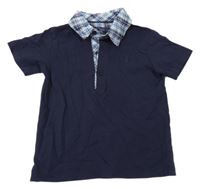 Tmavomodré polo tričko s výšivkou Next