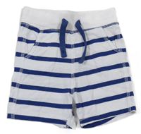 Bílo-modré pruhované bavlněné kraťasy H&M