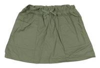 Khaki plátěná paper bag sukně 