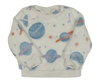 Bílá plyšová mikina s planetami Cozy Pixies