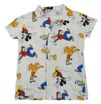 Bílá pyžamová košile s Mickey a kamarády Disney